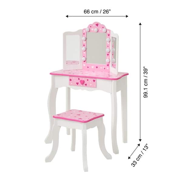 dimension image slide 0 of 3, Teamson Kids- Fashion Giraffe Prints Gisele Play Vanity Set