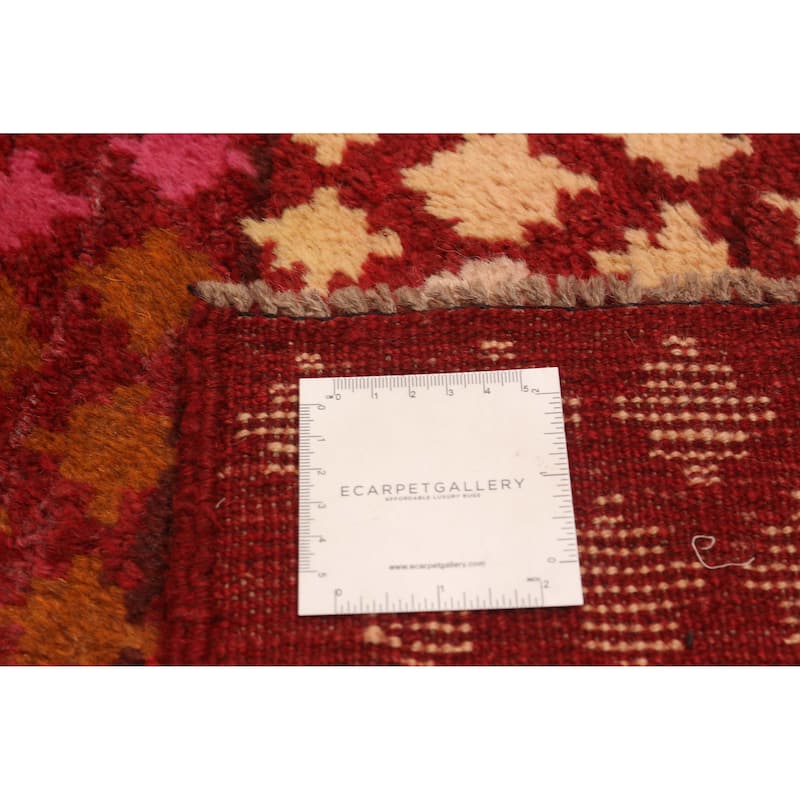 ECARPETGALLERY Hand-knotted Akhjah Red Wool Rug - 6'8 x 9'0
