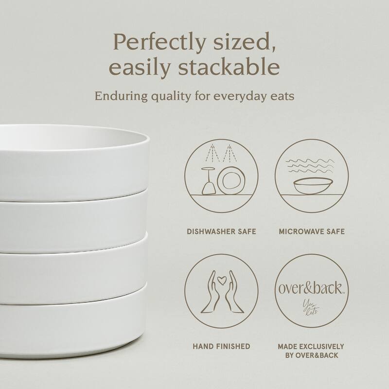 over&back Stackable 40oz Semi-Matte Stoneware Dinner Bowls