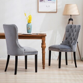 Blue Line Tufted Upholstered Dining Chair Set Of 2 Light Grey Ibt Shop