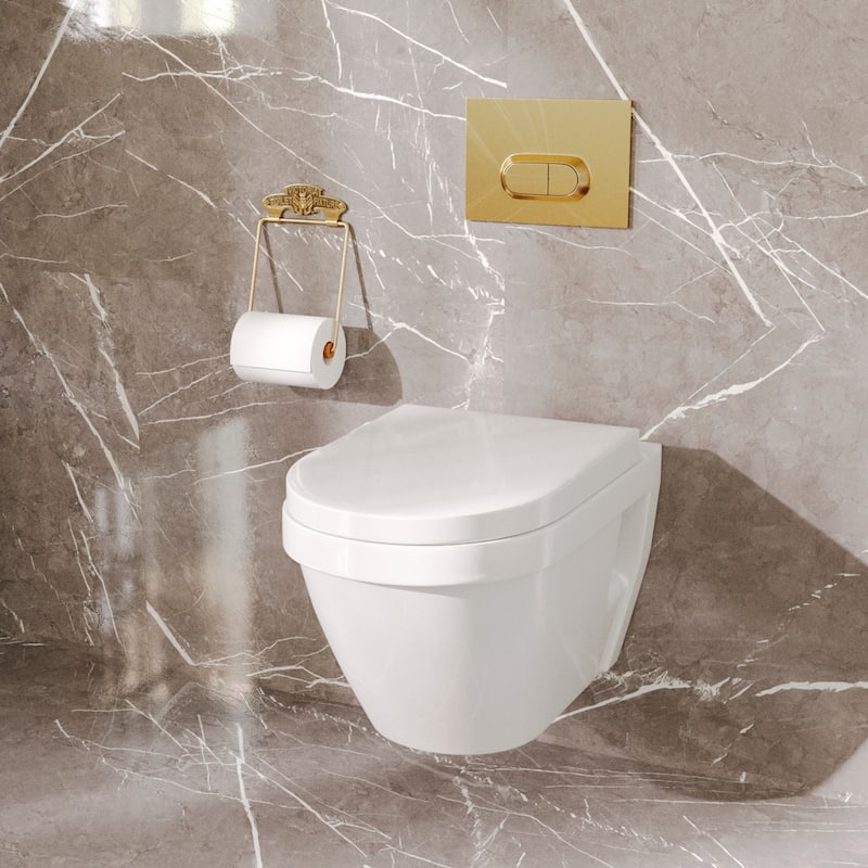 Brass Toilet Paper Holder Stand Wall Mount 5.8" Toilet Paper Roll Holder with Mounting Hardware Renovators Supply