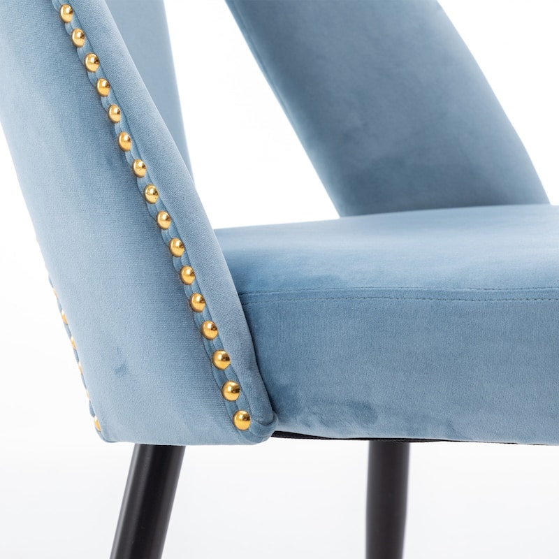 Modern Velvet Upholstered Dining Chairs Set of 6
