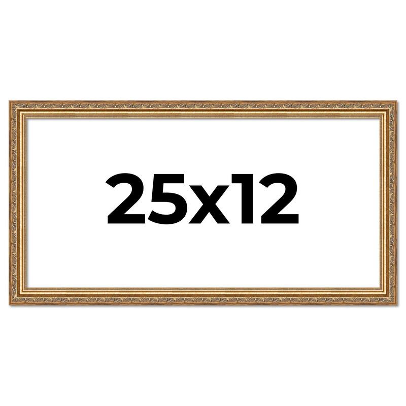 25x12 Frame Red Solid Wood Picture Frame Width 1.75 Inches | Interior Frame Depth 1 13/16 Inches