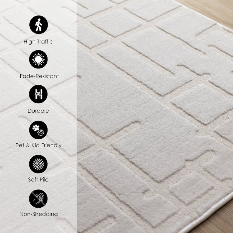 White Lines Design High-Traffic Rug