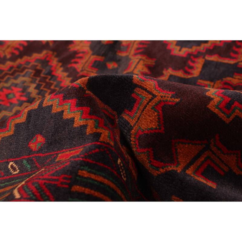 ECARPETGALLERY Hand-knotted Teimani Black, Red Wool Rug - 3'10 x 6'7