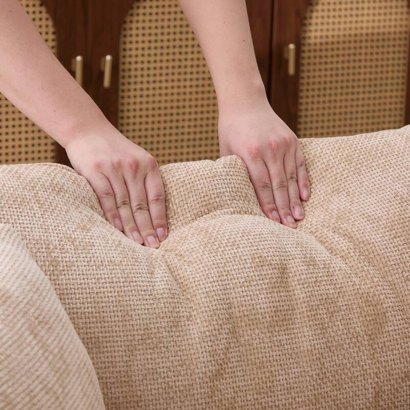 45.27" Wide Modern Upholstered Farmhouse Performance Accent Chair with Metal Legs, Chenille Reading Armchair Single Sofa