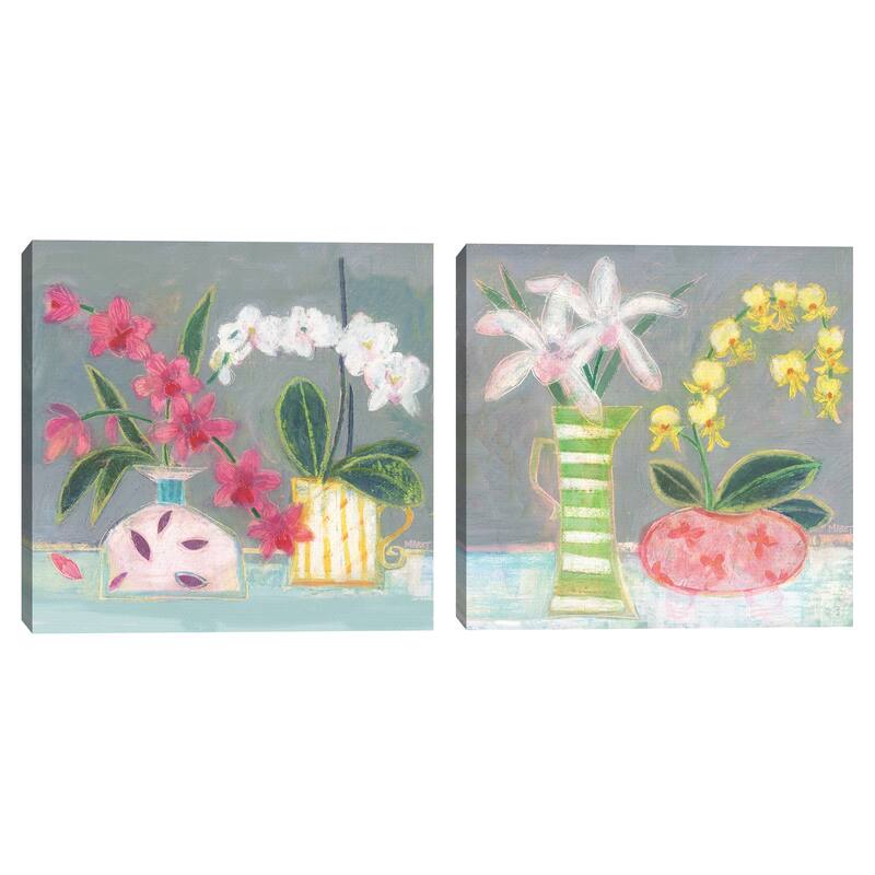 Orchids 1 & Orchids 2 by Maret Hensick Canvas Art Prints