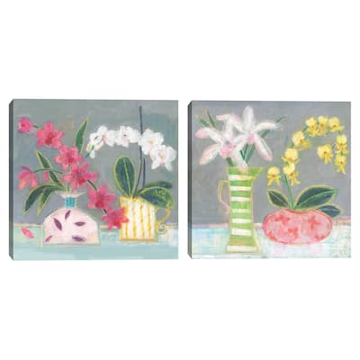 Orchids 1 & Orchids 2 by Maret Hensick Canvas Art Prints