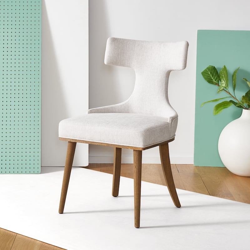 SAFAVIEH Couture Corky Linen Dining Chair - 21 In W x 23 In D x 35 In H - 21Wx23Dx35H - Taupe