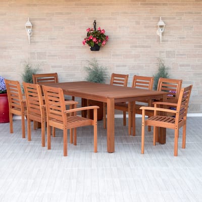 Amazonia George 9pc FSC Wood Outdoor Wood Patio Dining Set