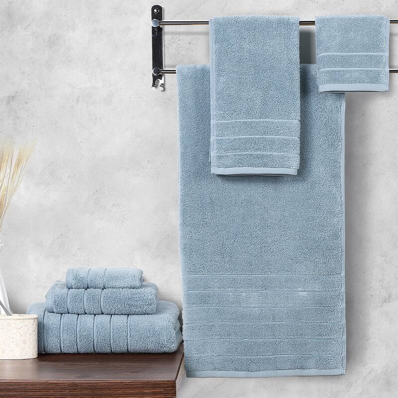 Anne Klein 6 Piece Reverie 100% Cotton Towel Set - Chambray