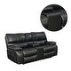 preview thumbnail 10 of 8, Faux Leather Padded Loveseat with Console