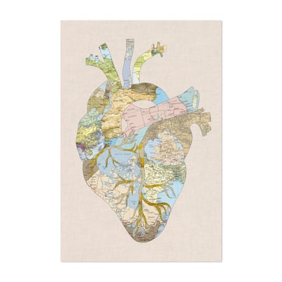 A Traveler s Heart Collage Anatomy Maps Art Print/Poster - Bed Bath ...