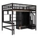 preview thumbnail 12 of 13, Full Size Sturdy Construction & Unique Design Loft Bed with Bookshelf,Drawers,Desk,and Wardrobe,