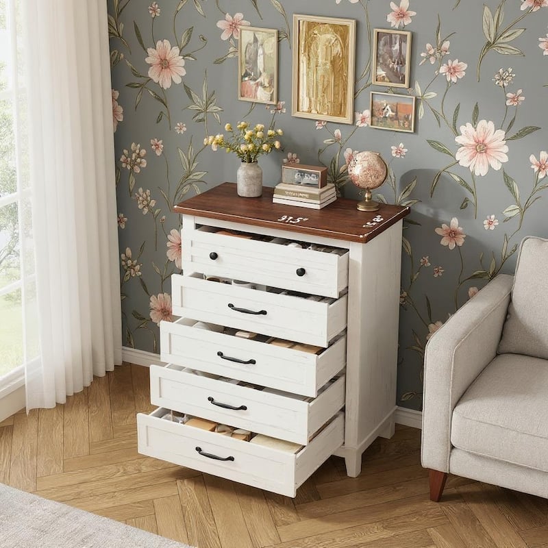 41.3" Tall Vertical Drawer Dresser, with Large Storage