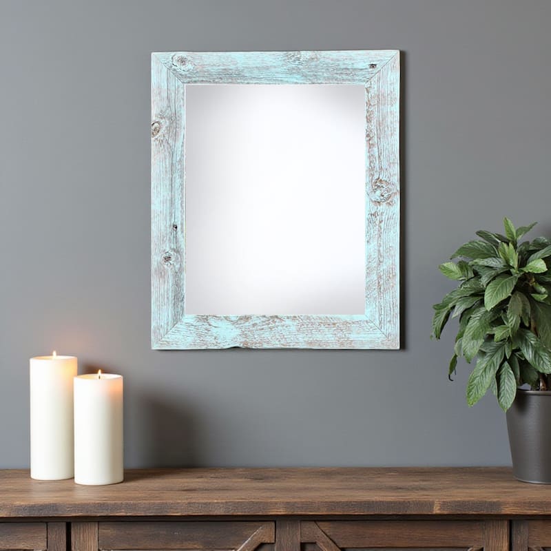 HomeRoots 12" x 18" Blue Solid Wood Hanging Picture Frame