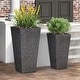 preview thumbnail 1 of 9, Berkamn Outdoor Large and Medium Cast Stone Planters (Set of 2) by Christopher Knight Home Grey