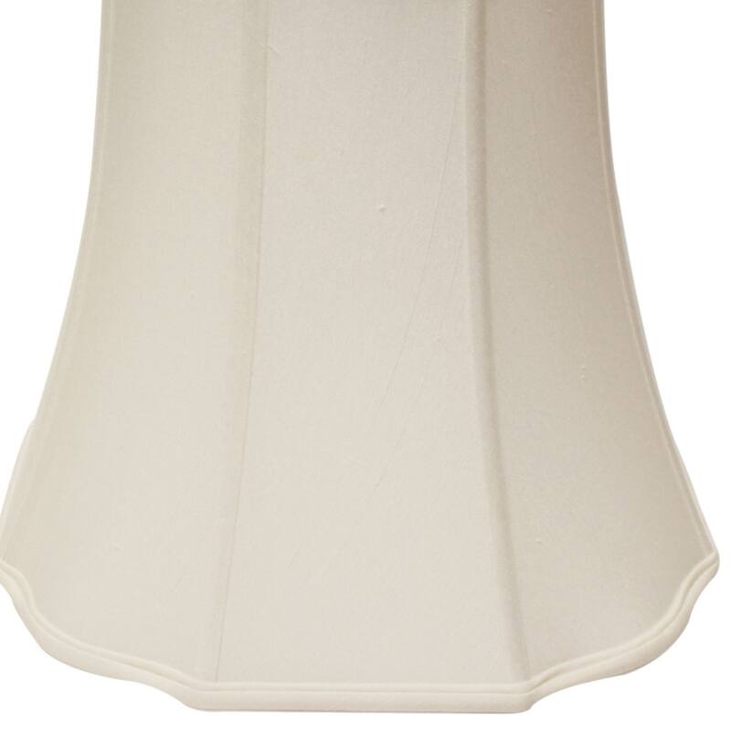 Softback Lampshade with Washer Fitter, White Natural Fabric Lampshade for Table Lamps, 11" Top x 18" Bottom x 15" Height