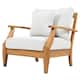 SAFAVIEH Couture Freida Wood Patio Arm Chair - 31.4" W x 35.6" L x 32.6" H - 31"W x 36"D x 33"H