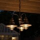 preview thumbnail 3 of 3, Visp Oil Rubbed Bronze Finish with Copper Highlight 3 Light Outdoor Chandelier