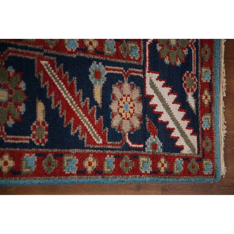 Light Blue Oushak Oriental Area Rug Hand-Knotted Wool Carpet - 8'2"x 9'10"