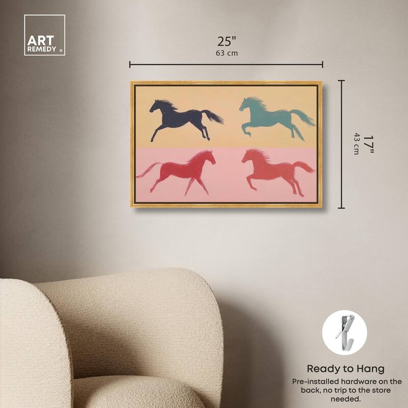 Galloping Quartet Canvas by Art Remedy
