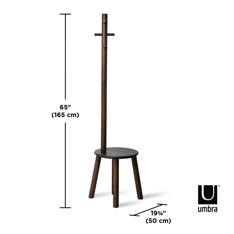 Umbra 1014257 Pillar 20 x 65" MDF and Steel Coat Rack with Storage