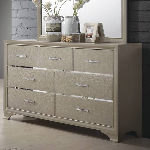 Silver Orchid Transitional Champagne Dresser