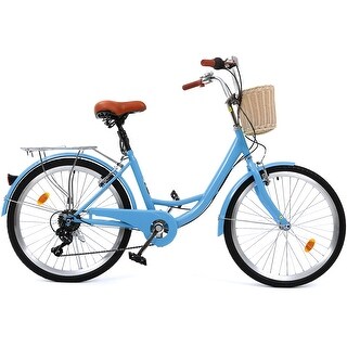 Moasis24/ 26" 7-speed Cruiser Bike Adjustable Step Through Bike Commute ...