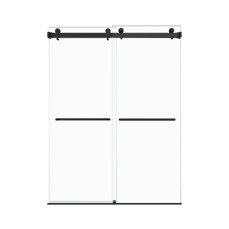 GDFStudio - Modern Minimalist Frameless Double Sliding Shower Door with 3/8" SGCC Tempered Glass & Stainless Steel Hardware