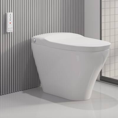 Mixoy Small Smart Toilet Bowl with Foot Sensing,Tushy Bidets for Existing Toilets, Auto Flush One-Piece Toilet