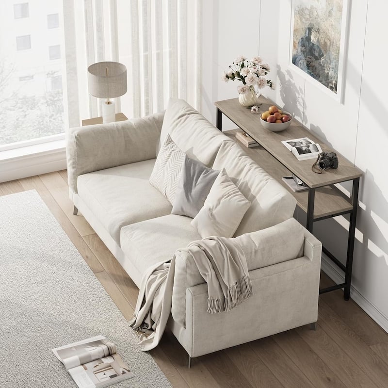 Narrow and Thin Sofa Table with Adjustable Shelves