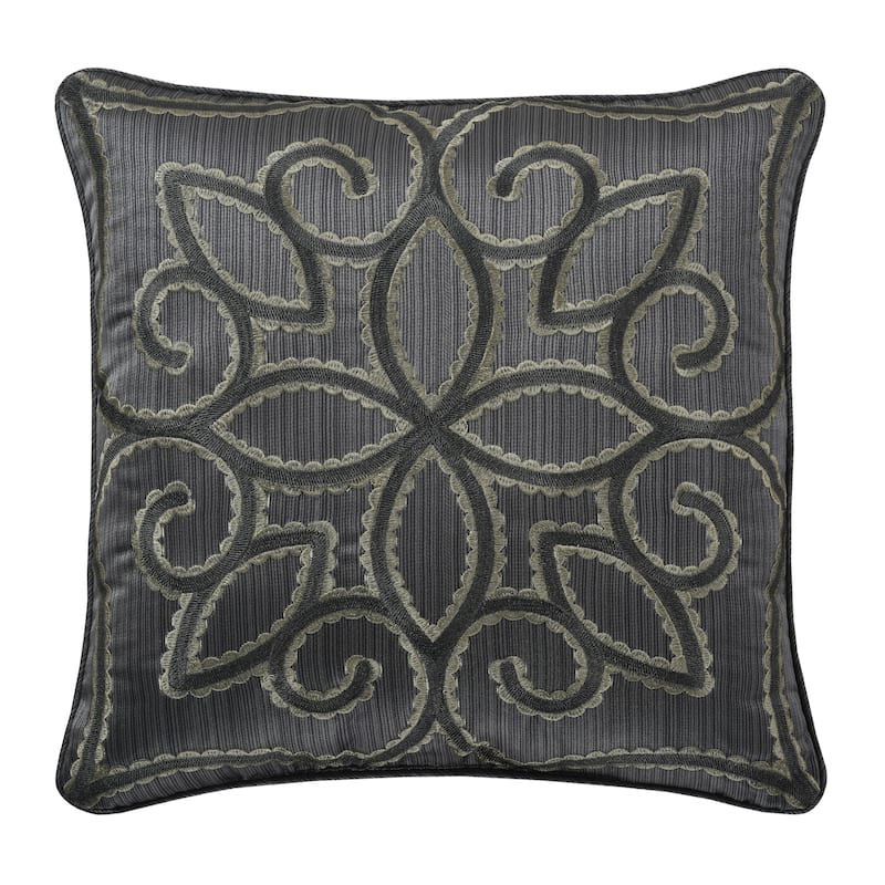 J. Queen New York Deco Charcoal 18 Inch Square Decorative Throw Pillow