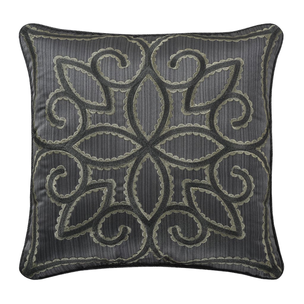 J. Queen New York Deco Charcoal 18 Inch Square Decorative Throw Pillow