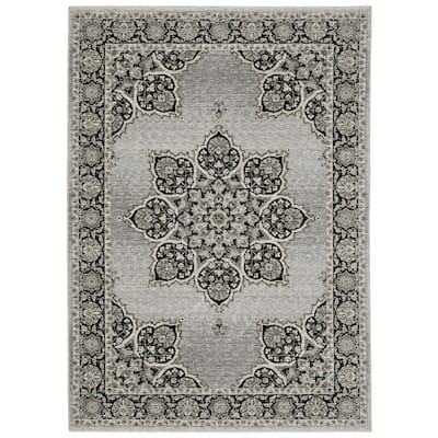 Style Haven Cádiz Bohemian Medallion Grey/Charcoal Area Rug