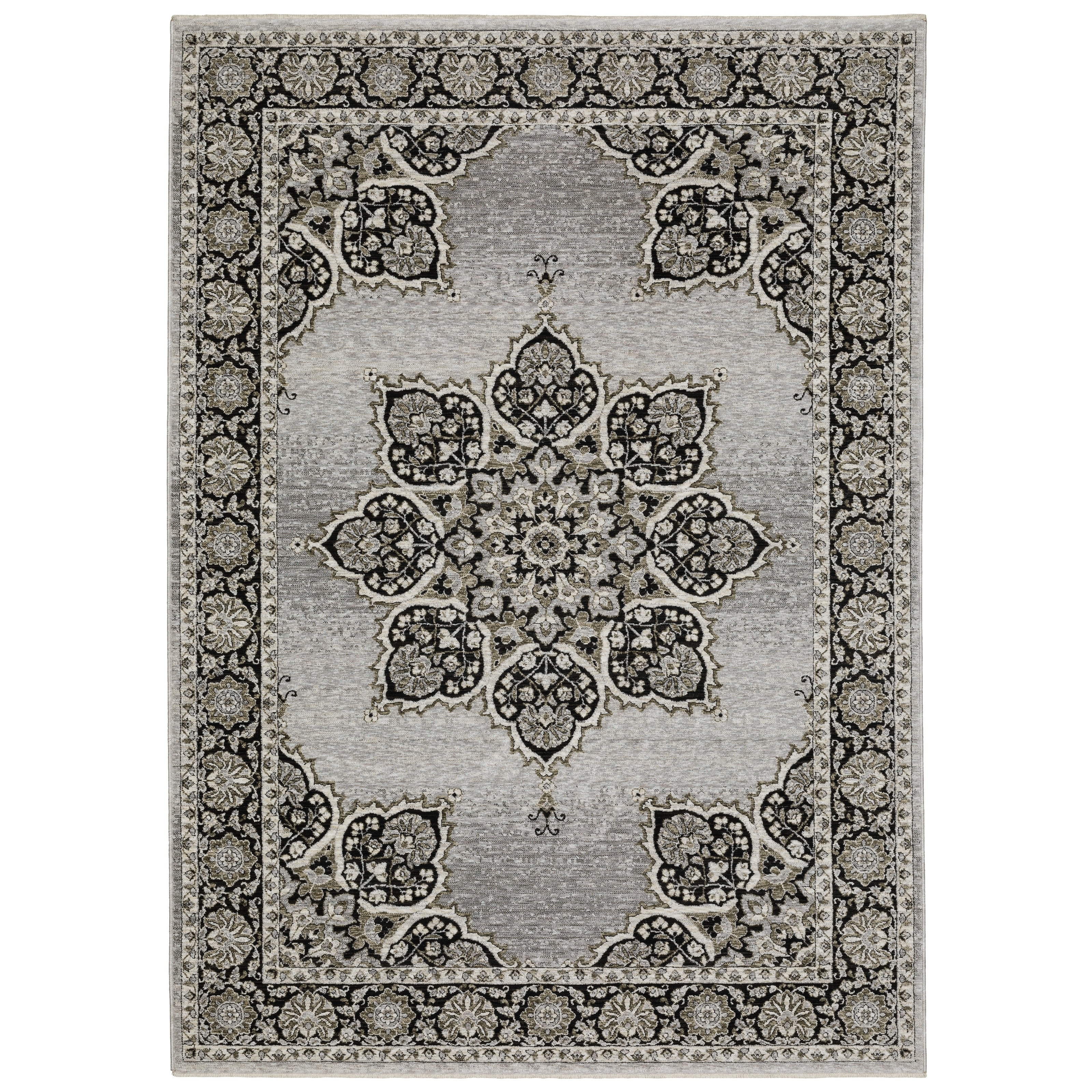 Style Haven Cádiz Bohemian Medallion Grey/Charcoal Area Rug