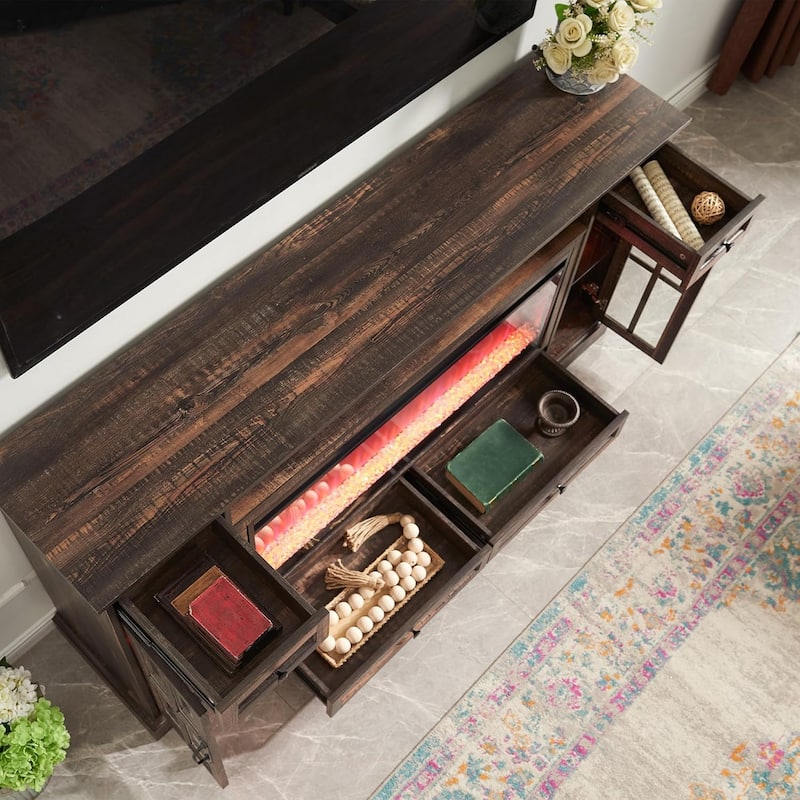 Fireplace TV Stand for 80 Inch TV, Entertainment Center,Media Console