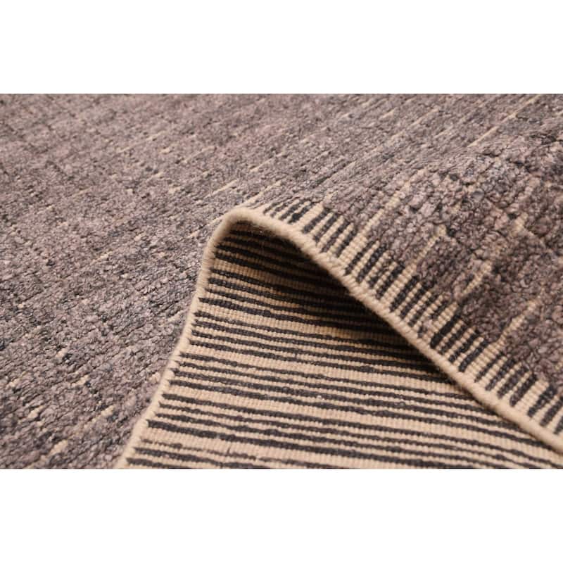 ECARPETGALLERY Hand Loomed Ananda Dark Grey Silk Rug - 4'1 x 6'1