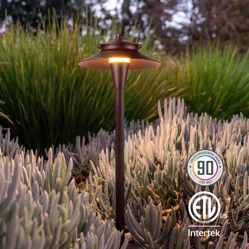 12 Pack 5CCT LED Landscape Pathway Lights, Double Layer