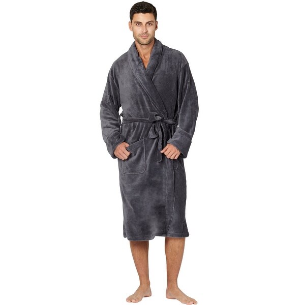 Men's Cozy Plush Fleece Robe - Overstock - 32725521