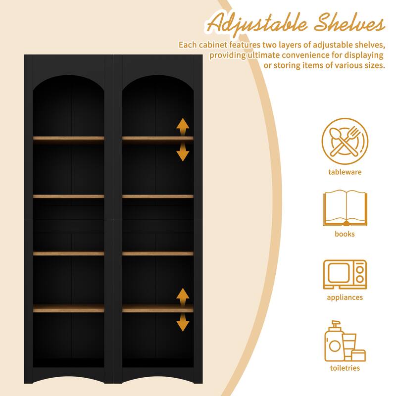 72"Hight Freestanding 5-Tier Bookshelves, Bookcases Set of 2 with Adjustable Shelves