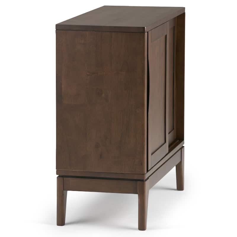 WYNDENHALL Pearson SOLID HARDWOOD 30 inch Wide Mid Century Modern Low Storage Cabinet - 30"w x 14"d x 31"h