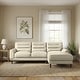 preview thumbnail 2 of 6, Chandler Genuine Leather Sectional Sofa with Padded Arms