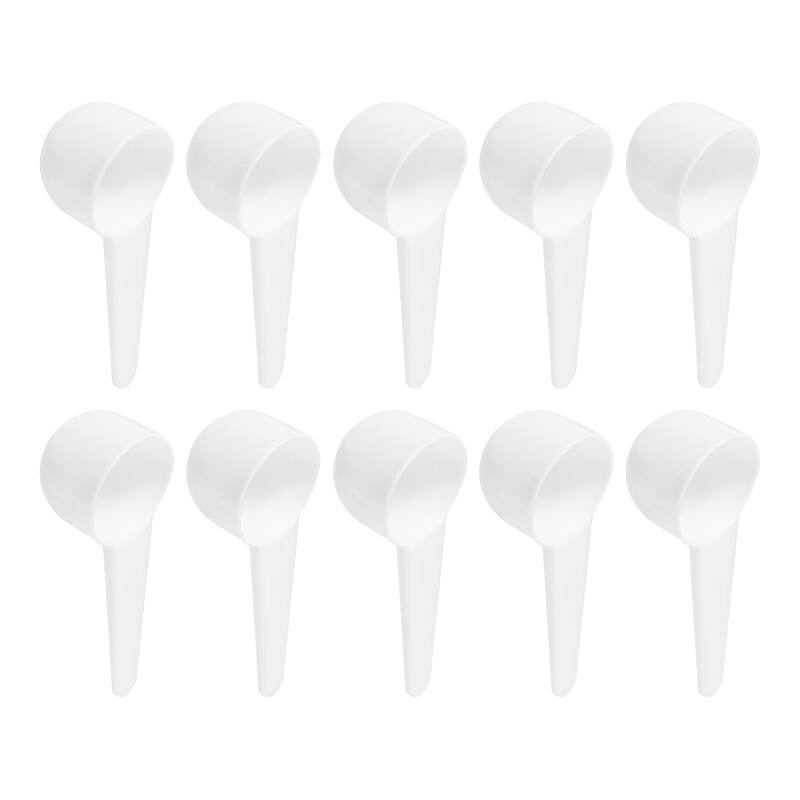 10Pcs Plastic Measuring Spoons Powder Scoops Spoon Kitchen Spoon, 10g White