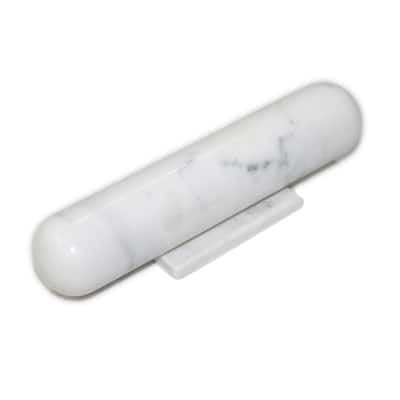 White Marble Rolling Pin w/ Base -ST - White