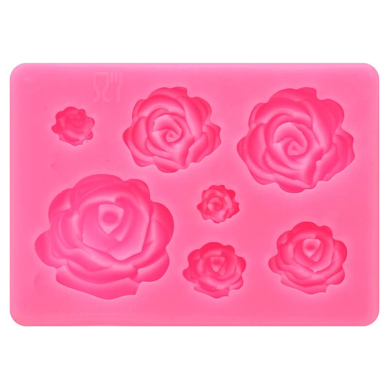 Polymer Clay Mold, Fondant Mold 7 Roses Flower Mold Silicone