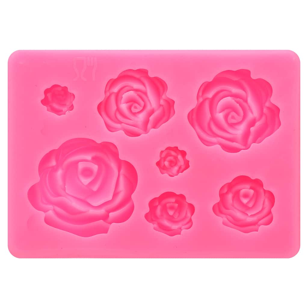 Polymer Clay Mold, Fondant Mold 7 Roses Flower Mold Silicone