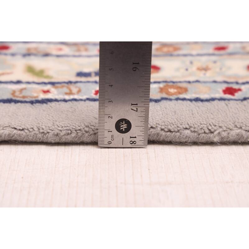 ECARPETGALLERY Hand-knotted Nain Grey Silk, Wool Rug - 9'0 x 12'2