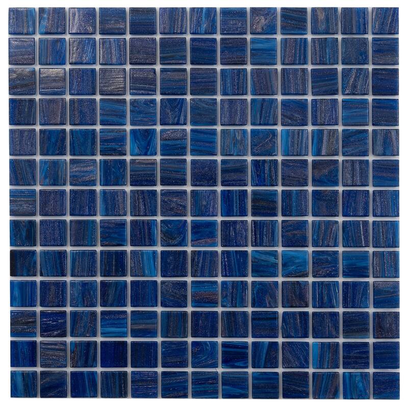 Apollo tile 12" x 12" Celestial Glossy Egyptian Blue Glass Tile (20 sq ft/case) - 20 Pack
