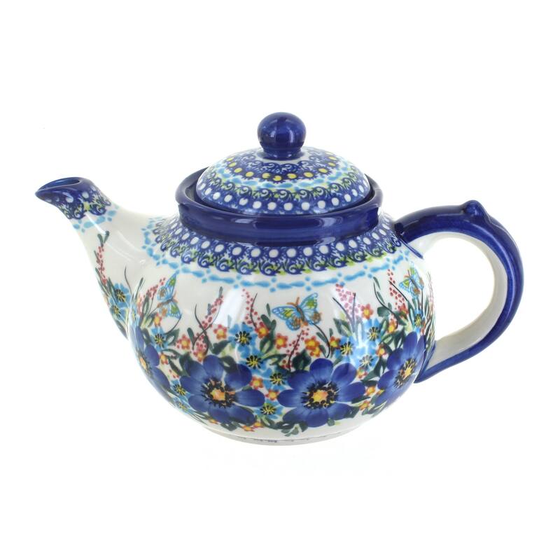 Blue Rose Polish Pottery 18 Vena Teapot